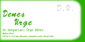 denes urge business card