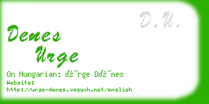 denes urge business card